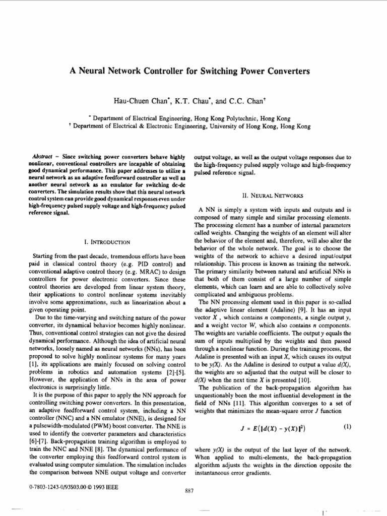 Neural Network Control for Power Converters | PDF | Control Theory ...