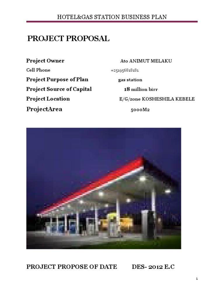 Project Proposal Hotel&Gas Station Business Plan PDF