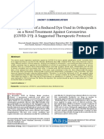 The Application of A Reduced Dye Used in Orthopedics As A Novel Treatment Against Coronavirus (COVID-19) : A Suggested Therapeutic Protocol