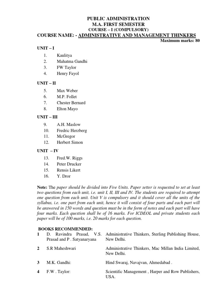 Public Administration Course Syllabus | PDF | Attitude (Psychology ...