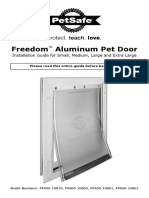 Freedom Aluminum Pet Door: Installation Guide For Small, Medium, Large and Extra Large