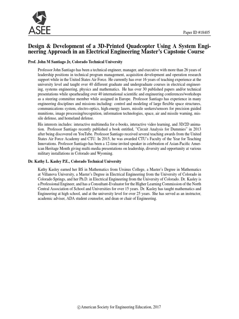 3D-Printed Quadcopter Design in Engineering | PDF | Systems Engineering ...