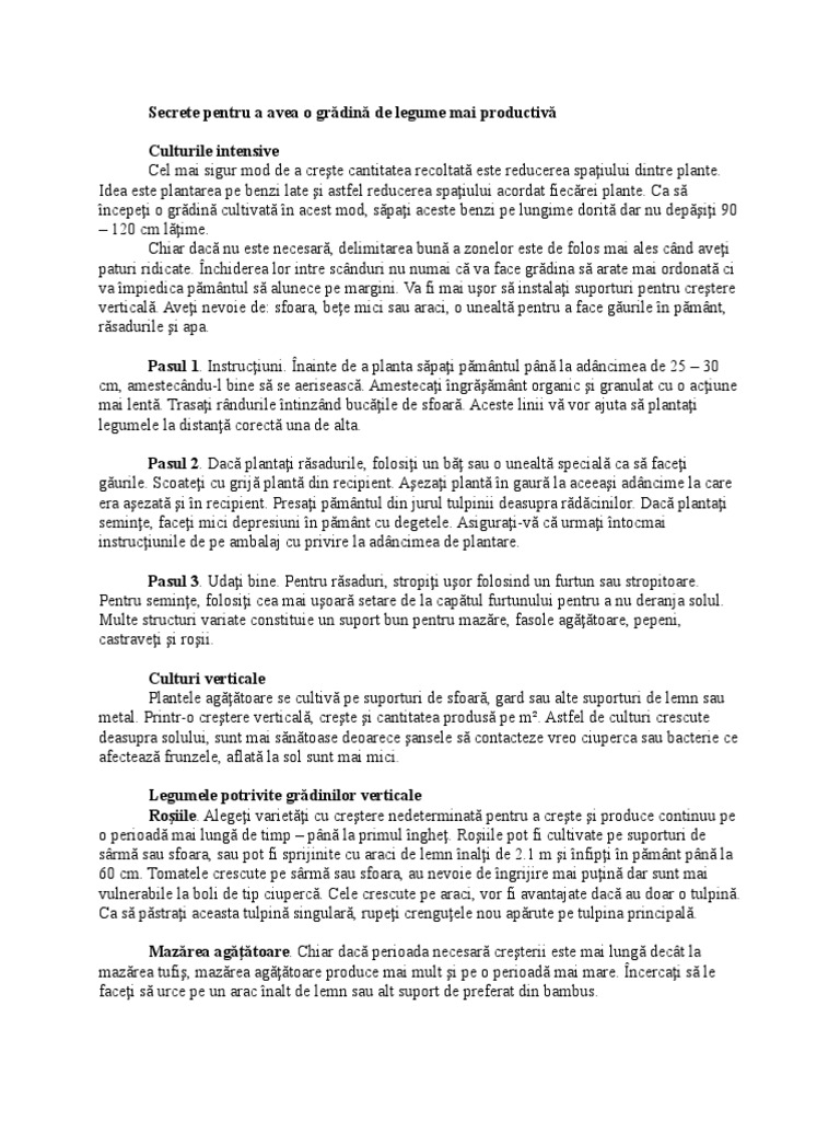 Secretele Gradinii Productive - Gradina | PDF