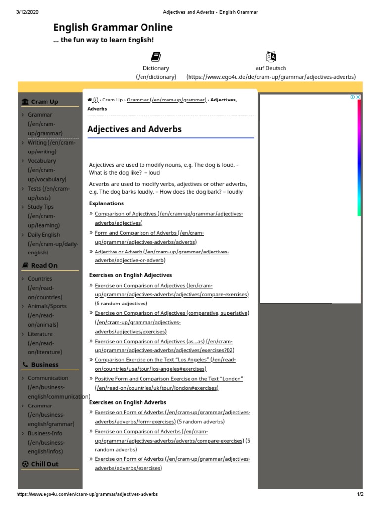 Adjectives and Adverbs - English Grammar | PDF | Adverb | Adjective