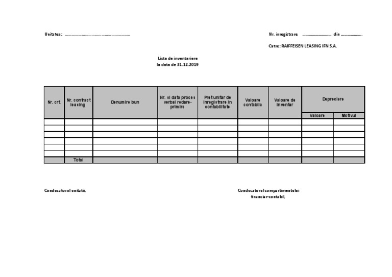 Lista Inventariere | PDF