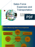 Sales Force Expenses and Transportation