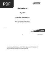 May 2018 Extended Mathematics English Markscheme