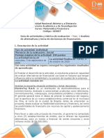 Guía de Actividades y Rúbrica de Evaluación - Unidad 1 - Paso 2 - Análisis de Alternativas y Toma de Decisiones de Financiación PDF