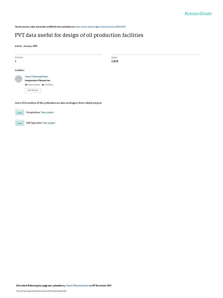PVT Data for Oil Production Design | PDF