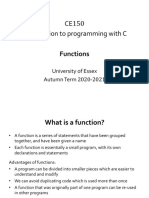 CE150 Introduction To Programming With C: Functions