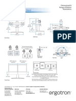 Neo-Flex Dual Display Lift Stand: Dimensional & Range of Motion Illustrations