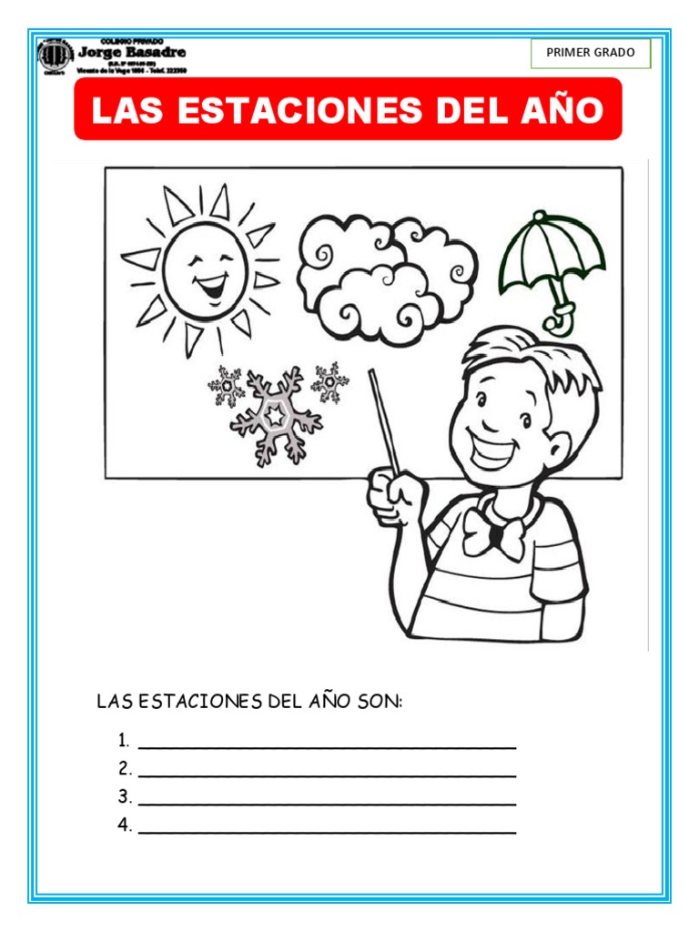 6º Tema Las Estaciones Del Año Primer Grado | PDF