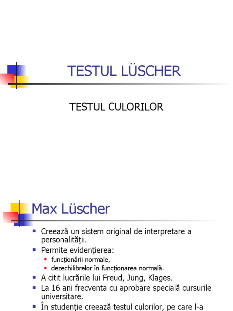 Testul Culorilor | PDF