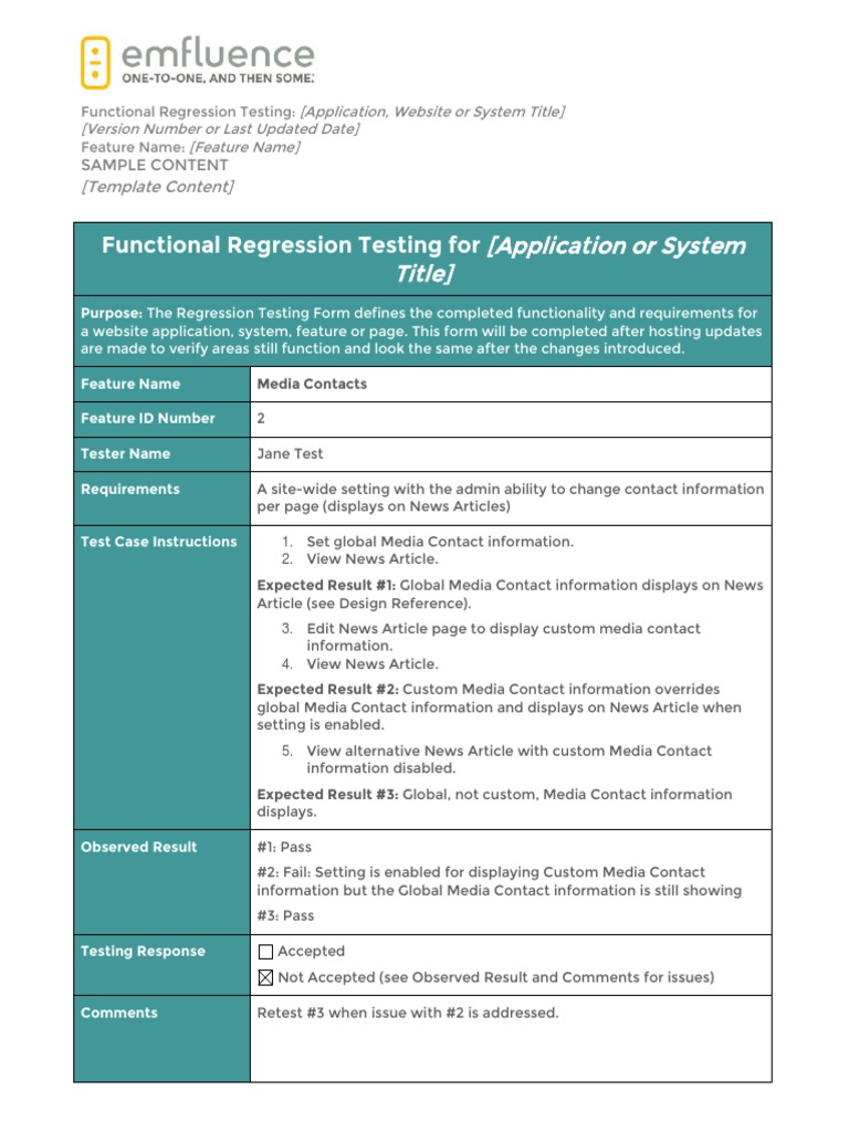 Functional Regression Testing Guide | PDF | Finance & Money Management ...