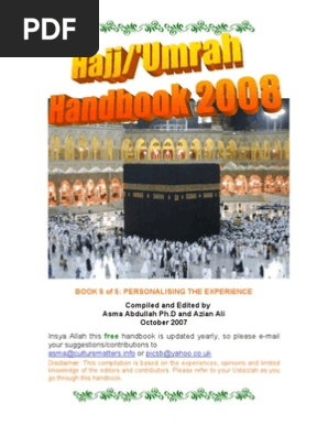 Hajj Umrah Handbook 2008 Book 5 Of 5 Personalising The Experience Pdf Hajj Abrahamic Religions