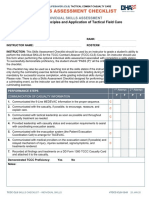 Skills Assessment Checklist: MODULE 4: Principles and Application of Tactical Field Care