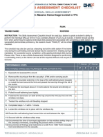 Skills Assessment Checklist: MODULE 6: Massive Hemorrhage Control in TFC