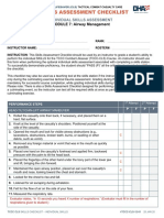 Skills Assessment Checklist: MODULE 7: Airway Management