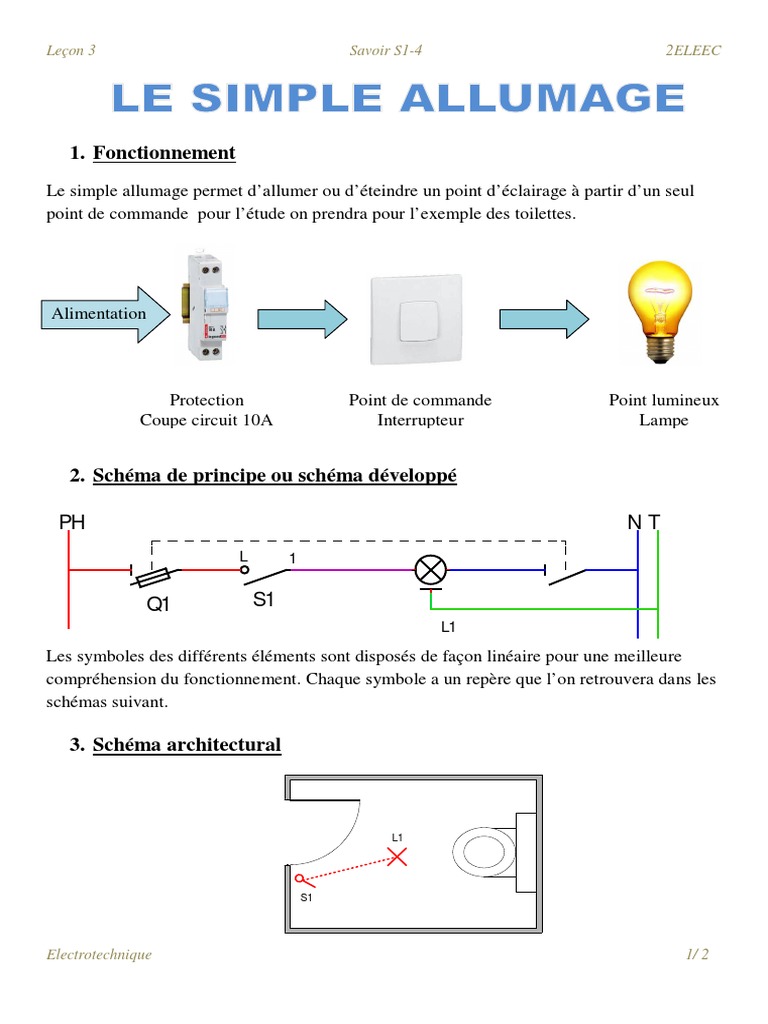 Schéma Simple Allumage 2 Lampes Le Simple Allumage PDF | PDF
