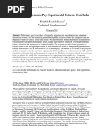Muralidharan, K., & Sundararaman, V. (2011) - Teacher Performance Pay Experimental Evidence From India. Journal of Political Economy