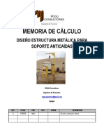 Diseño estructura metálica soporte anticaídas