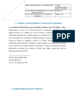 Política de Seguridad y Salud en El Trabajo