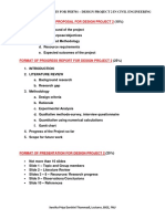 FORMAT OF SUBMISSIONS FOR DESIGN PROJECT 2 - Civil Engineering PDF