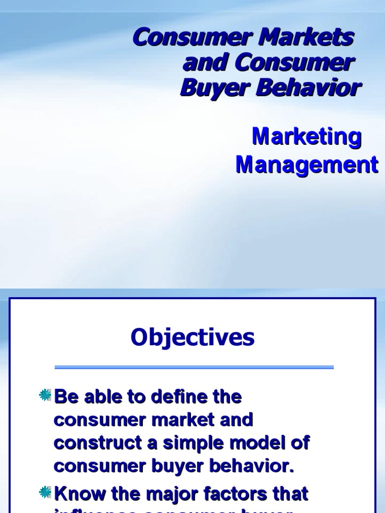 Consumer Markets and Consumer Buyer Behavior | PDF | Consumer Behaviour ...