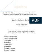 Solutions: Solute + Solvent Solution Solute in Solvent