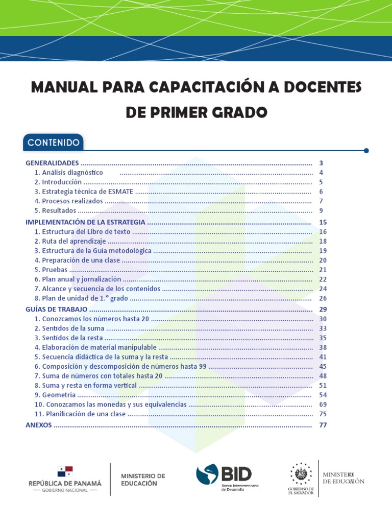 Manual Primer Grado PDF | PDF | Plan de estudios | Educación primaria
