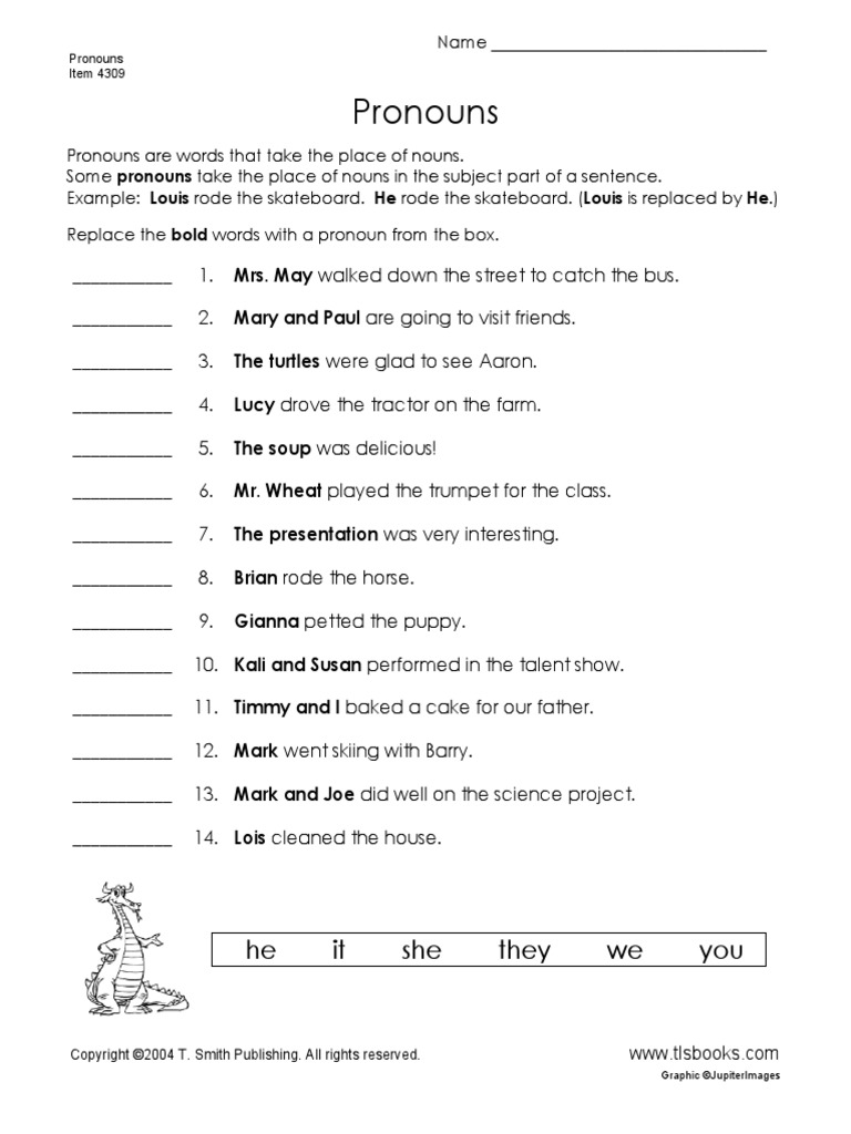 On Personal Pronoun For Grade 2 Worksheet 5 PDF | PDF | Pronoun | Grammar