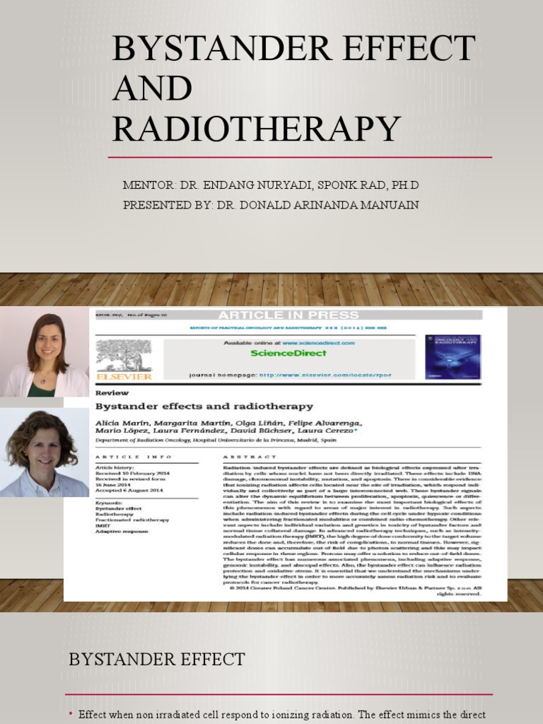 Bystander Effect and Radiotherapy in English | Download Free PDF ...
