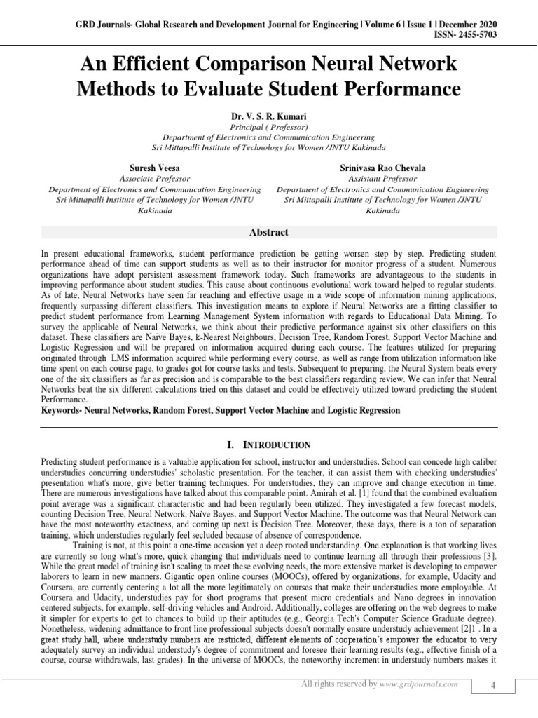 Neural Networks for Student Performance Prediction | PDF | Artificial ...