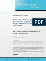 DiscursosdelaMemoria.holocausto.apropiaciónHijosNazismoyDictadura.argentina.gwambaGaviña.fahcE.unlp.2012