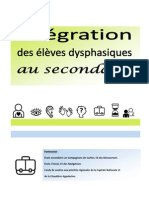 Integration Des Eleves Dysphasiques Au Secondaire