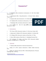 Econometrics (List of Books)