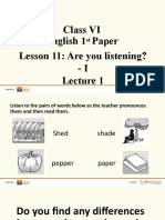 Class VI English 1 Paper Lesson 11: Are You Listening? - I