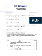 Model Examination 2020 Subject: Mathematics Class: Xii