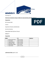 Performance Evaluation of Square Textile Ltd. & Apex Spinning and Knitting Mills Ltd. Prepared For