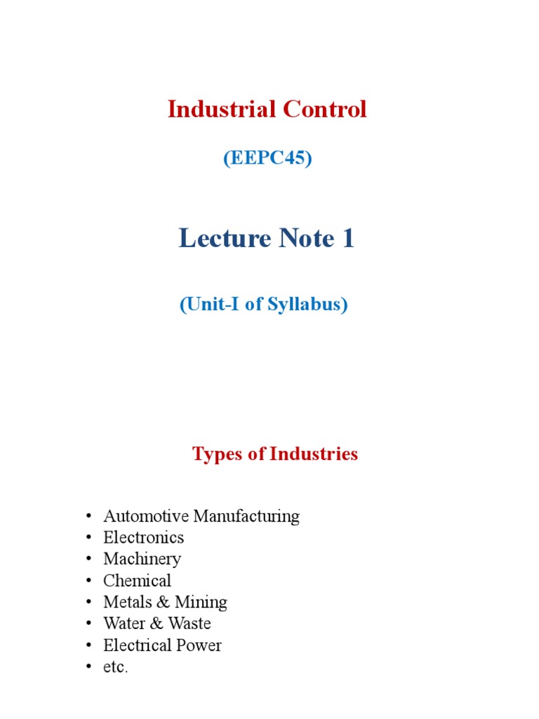 Control Elements in Industrial Automation | PDF | Instrumentation ...