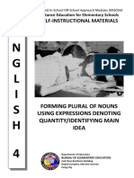 English G4 Forming Plural Form of Nouns Using Expressions Denoting Quantity