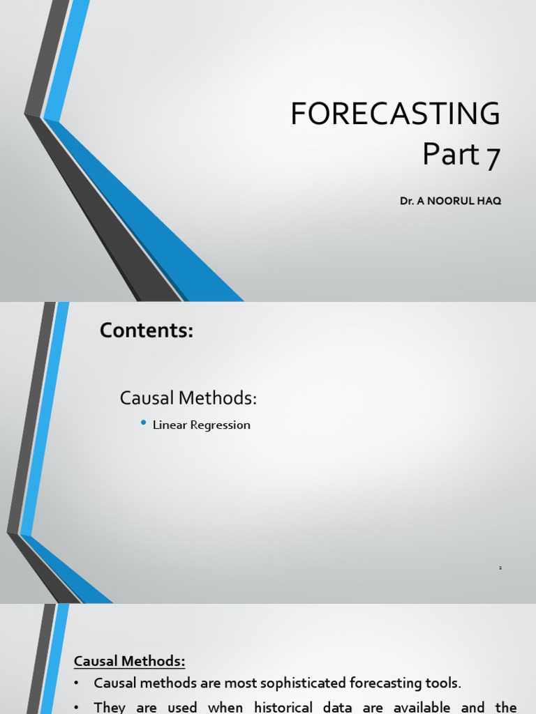 Linear Regression in Forecasting | PDF | Regression Analysis | Linear ...