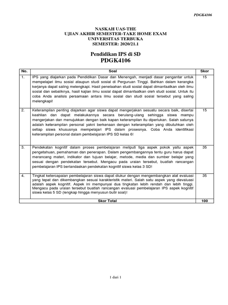 Soal THE UT | PDF