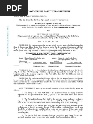 Co-ownership Agreement 3 - CORTEZ