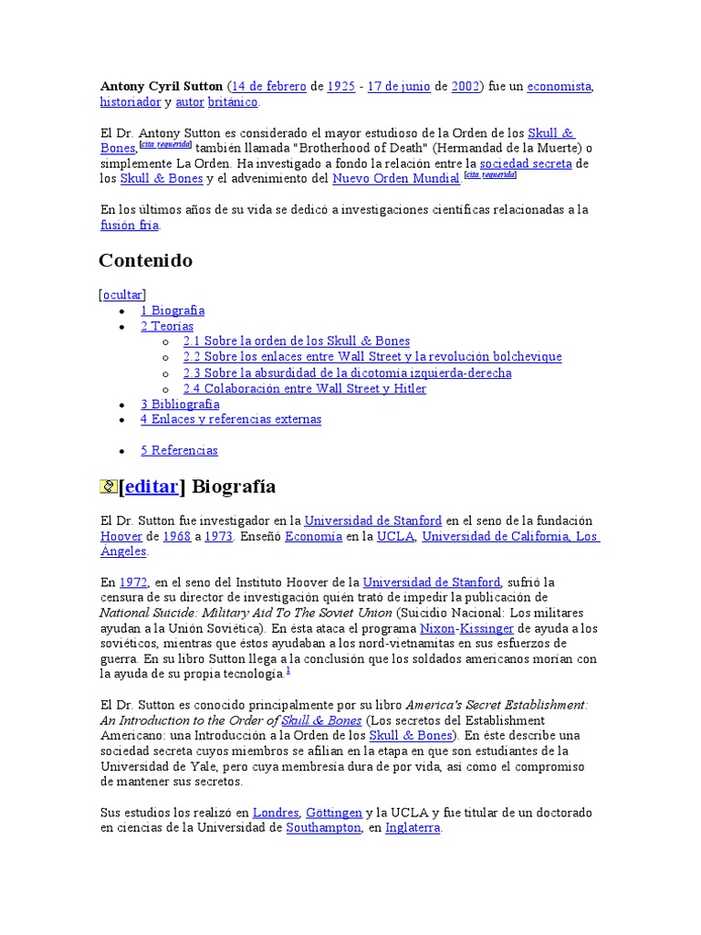 Antony Sutton: Investigador de Skull & Bones | PDF | Science | Ciencia ...