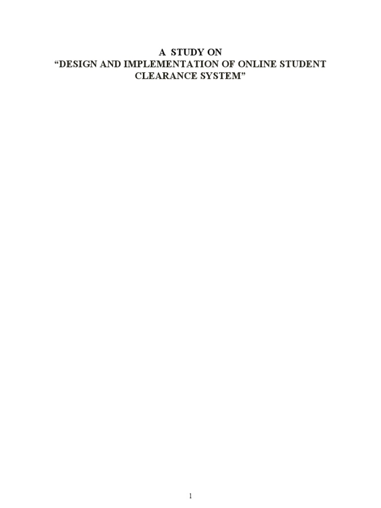 Online Student Clearance System Design | PDF | World Wide Web ...