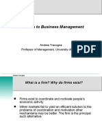 Introduction To Business Management: Andrea Tracogna Professor of Management, University of Trieste