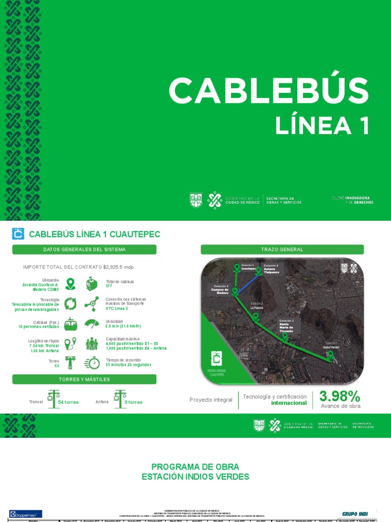 Cablebús Línea 1: Cuautepec a Indios Verdes | PDF | Transporte