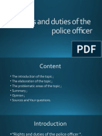 Rights and Duties of The Police Officer