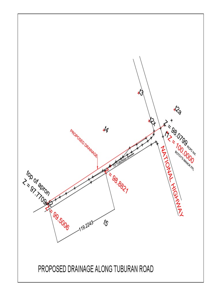 Proposed Drainage for Tuburan Road | PDF